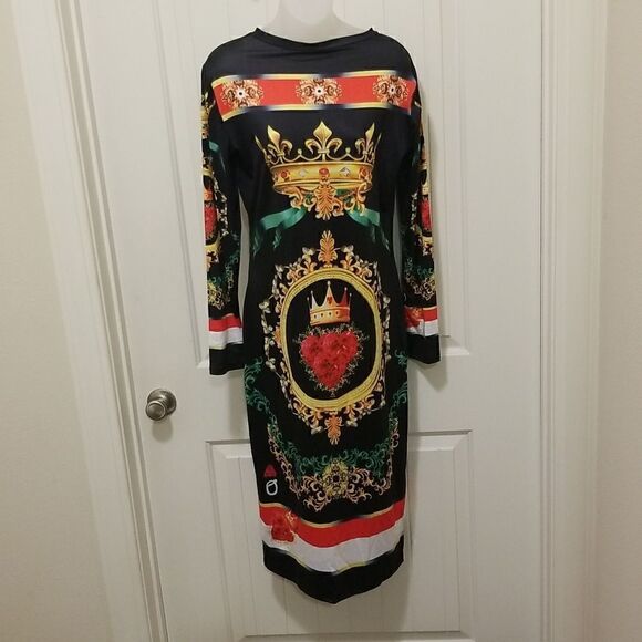 Fabulous Printed Midi Dress size 1XLarge - Picture 5 of 9